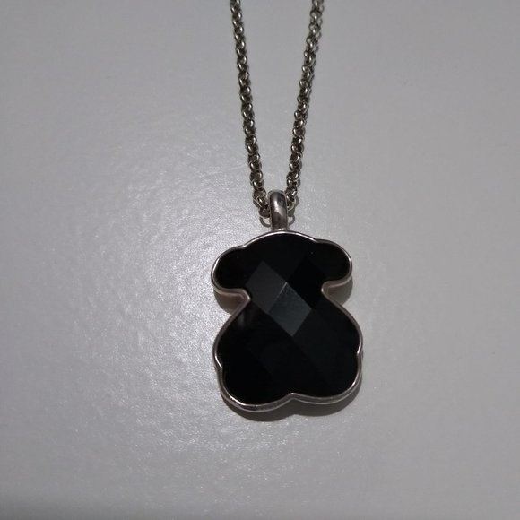 Tous Jewelry - Tous Bear Large Onyx Gem Pendant and Necklace